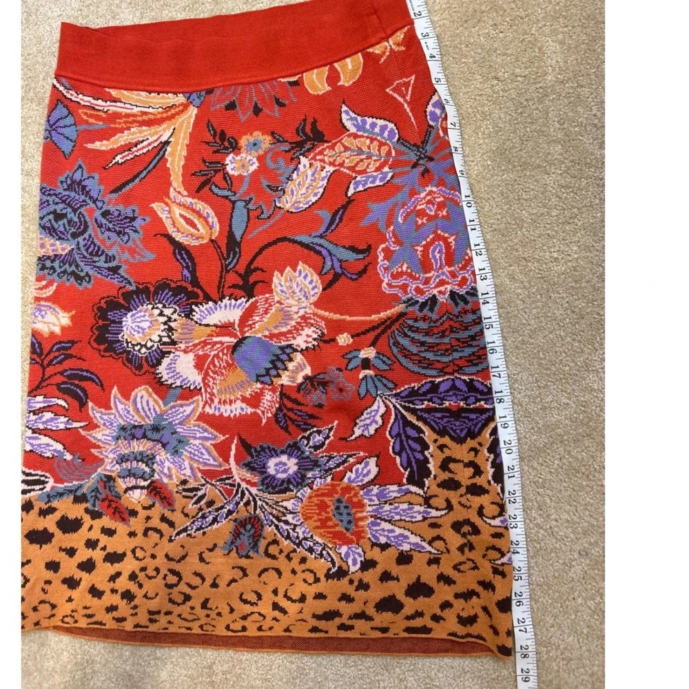 Maeve Anthropologie Delphinia Leopard Knit Pencil Skirt Women's Large